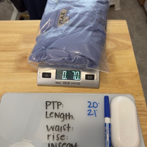 Flax Women 100% Linen Button Front Long Sleeve Blouse Top Blue Petite Lagenlook - Picture 8 of 8